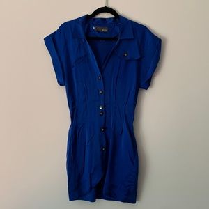 Myne electric blue dress. 100% silk. Size 0.